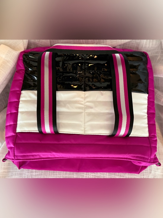 THINK ROYLN Handbags - THINK ROYLN Hot Pink, Black & White Quilted Shoulder Bag